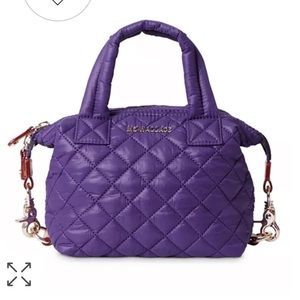 MZ Wallace Quilted Mini Bag in Purple with Gold Hardware